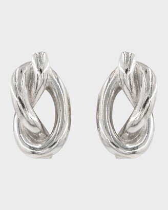 Silver Clip-On Knot Earrings