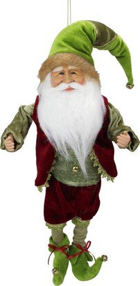 Northlight 18 Red and Green Poseable Whimsical Elf Christmas Figurine-AA