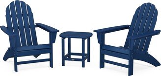 Vineyard 3-Piece Adirondack Set with South Beach 18-inch Side Table