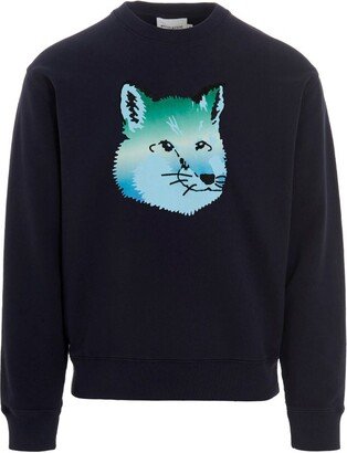 Fox Printed Crewneck Sweatshirt-AA