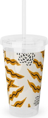 Travel Mugs: La Ville Vine Acrylic Tumbler With Straw, 16Oz, Yellow