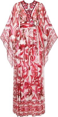 Majolica-print maxi dress