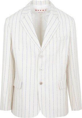 Striped Single-Breasted Blazer-AD