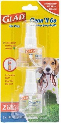 Glad Sanitizing Spray Refills for Clean & Go Dog Waste Bag Dispenser - Tropical - 1.01oz/2pk