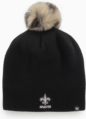 Women's Black New Orleans Saints Serengeti Beanie Hat with Pom