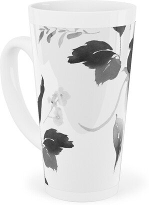 Mugs: Spring Beginning - Black And White Tall Latte Mug, 17Oz, White