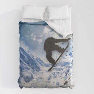 Snowboarder In Flight Comforter