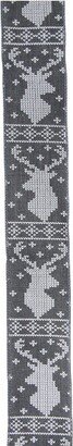 Northlight Gray and White Nordic Reindeer Christmas Wired Craft Ribbon 2.5