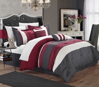 Caleb Hotel Collection Burgundy 6-Piece Comforter Set