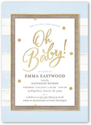 Baby Shower Invitations: Oh Newborn Boy Baby Shower Invitation, Blue, Standard Smooth Cardstock, Square