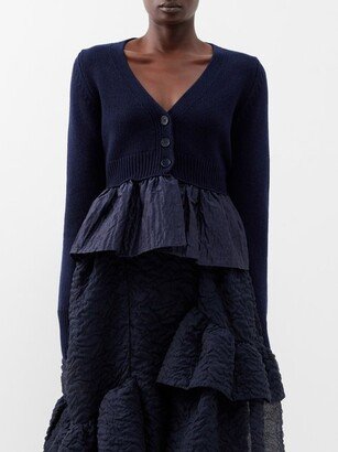 Joelle Ruffled Recycled Cashmere-blend Cardigan