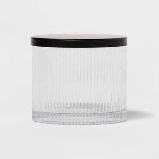 Ribbed Glass Canister Black