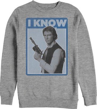 Women's Han Solo Quote I Know Sweatshirt - Athletic Heather - X Large