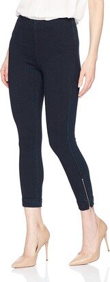 Denim Cuffed Crop High Waist Legging In Indigo