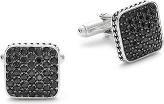 Sterling Silver & Black Spinel Cufflinks