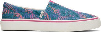 Blue Fenix Palm Print Slip-On Sneakers Shoes