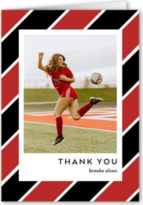 Thank You Cards: Vivid Bands Thank You Card, Red, 3X5, Matte, Folded Smooth Cardstock