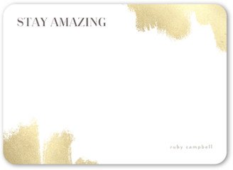 Thank You Cards: Golden Jubilation Thank You Card, White, 5X7, Standard Smooth Cardstock, Rounded