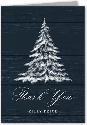 Thank You Cards: Tree Glow Thank You Card, Blue, 3X5, Matte, Folded Smooth Cardstock