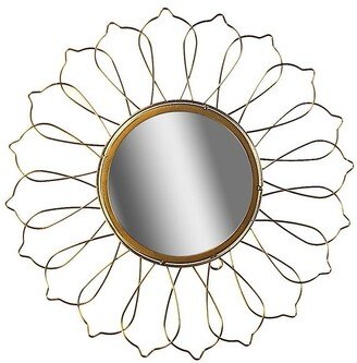 IH Casa Decor Circular Gold Wired Wall Mirror