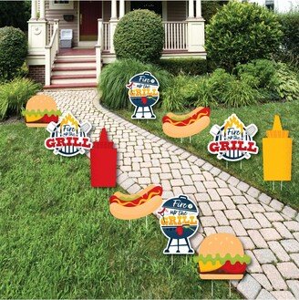 Big Dot Of Happiness Fire Up the Grill - Lawn Decor - Outdoor Summer Bbq Party Yard Decor - 10 Pc