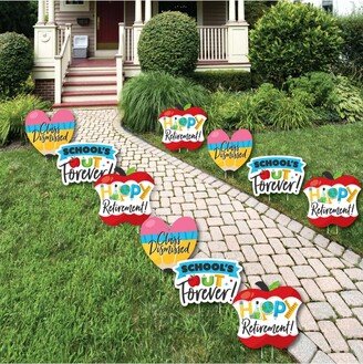 Big Dot Of Happiness Teacher Retirement - Lawn Decor - Outdoor Retirement Party Yard Decor - 10 Pc