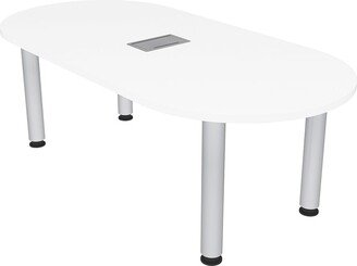 Skutchi Designs, Inc. 5Ft Racetrack Conference Table With Silver Post Legs Power And Data