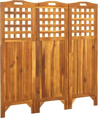 3-Panel Room Divider 47.6x0.8x47.2 Solid Acacia Wood