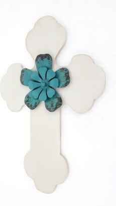 Rustic Wooden Cross Wall Decor, White