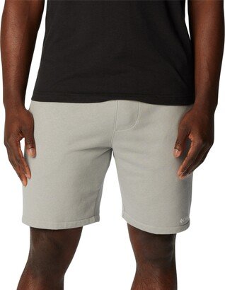 Men's Trek Relaxed-Fit Stretch Logo-Print Fleece Shorts Grey Hthr, Small Logo