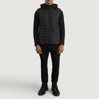 Carlo Black Hooded Puffer Vest