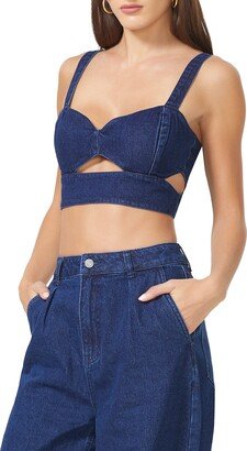 Lavera Cutout Denim Corset Crop Top