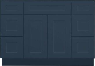 Navy Blue Bathroom Vanity 60 Inch, Shaker Vanity, Single Sink Base Furniture, Dorm Cabinet -60