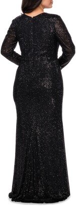 Sequin Long Sleeve Gown