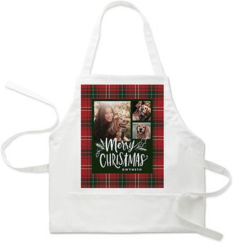 Aprons: Deck The Paws Holiday Plaid Apron, Adult (Onesize), Red