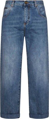 Straight-Leg Mid-Rise Jeans