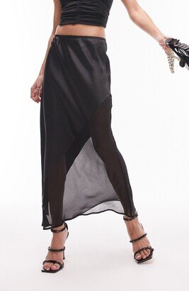 Raw Hem Bias Cut Maxi Skirt