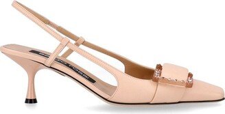 Slingback Buckled Pumps