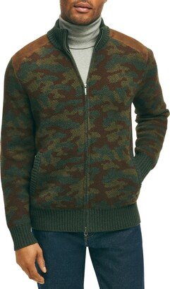 Camo Wool Full Zip Sweater