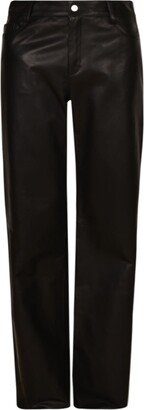 Straight Leg 5 Pockets Plain Trousers