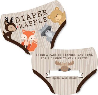 Big Dot Of Happiness Woodland Creatures - Baby Shower Activities - Diaper Raffle Game - Set of 24