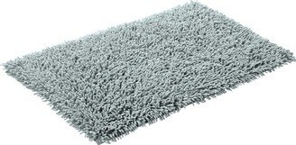 Knightsbridge Chenille Shaggy 220 GSF Anti-Skid Back Bath Rug 21 x 34 - Silver