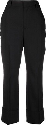 Cropped Flare Trousers-AA