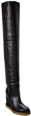 Manon Wedge Leather Over-The-Knee Boot