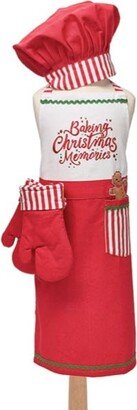 Personalized Childs Baking Christmas Memories Apron Set, Kids Christmas Embroider With Name, Childs Personalize