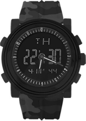 Men's Black, Gray Camo Silicone Strap Watch 47mm - Black, Gray Camo