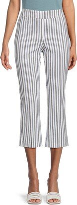 Striped Cropped Flare Pants