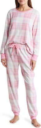 JACLYN Plaid Long Sleeve Top & Joggers Pajamas