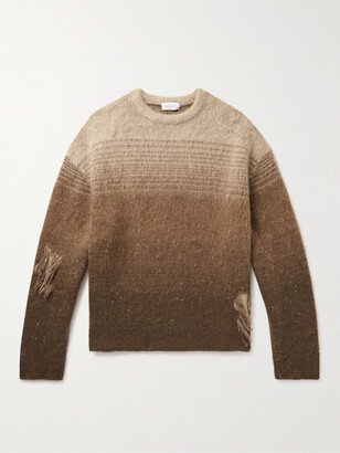 Distressed Dégredé Brushed-Knit Sweater