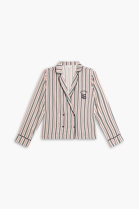 Vigo striped satin-twill pajama top